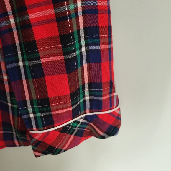 Victoria's Secret 2 Piece Pajama Set Red Plaid Button Down Lightweight Medium - Picture 7 of 10